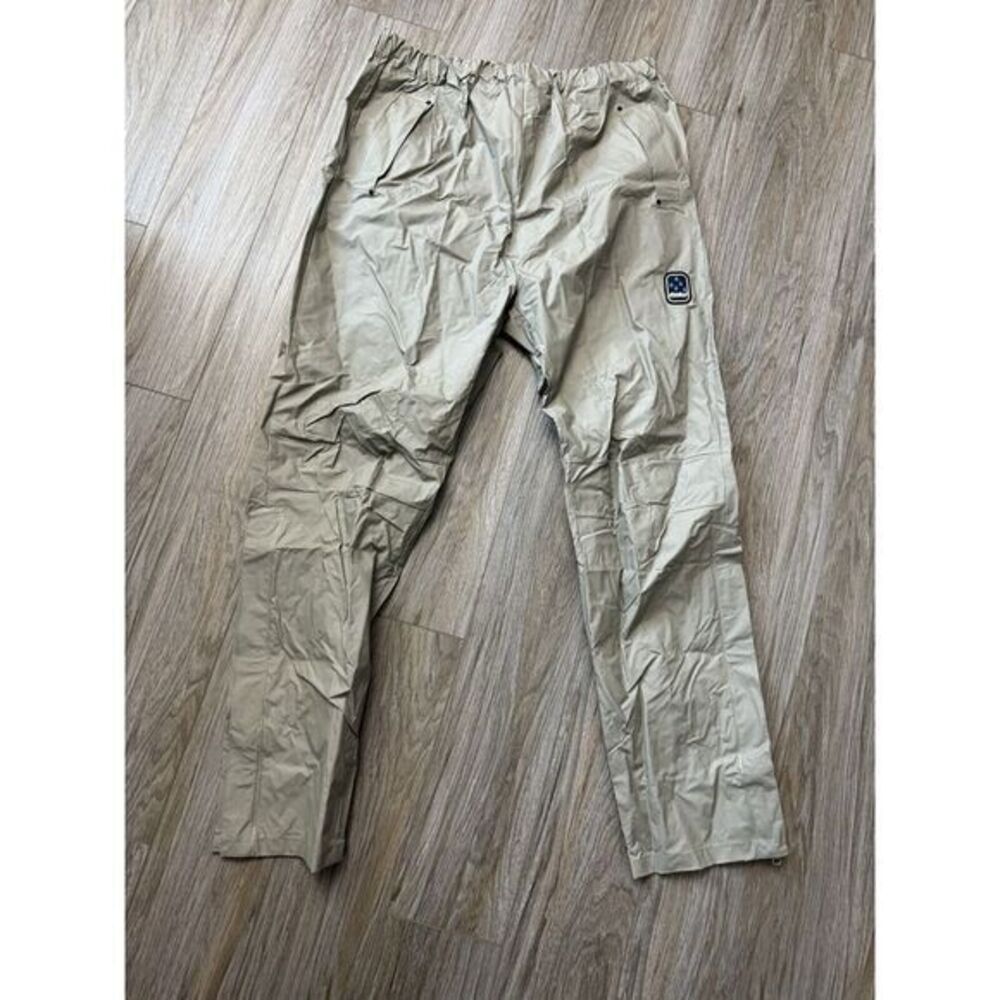 Eddie Bauer Men's XL Waterproof PVC Light Grey Fishing‎ Hunting Rain Pants